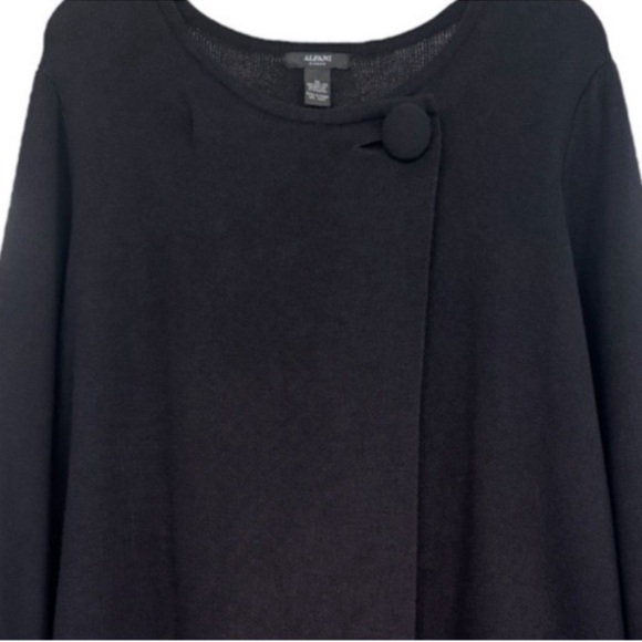 Sweater Coat Elegant Black Dress Knit Cardigan Jacket Side Button Alfani Size 1X - Picture 15 of 17